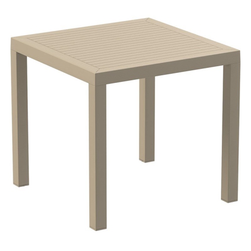 Compamia Ares 31" Square Resin Patio Dining Table in Taupe