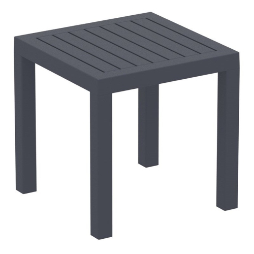 COMPAMIA  Ocean Square Resin Patio Side Table In Dark Gray