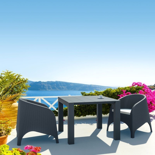 Compamia Vegas 55" Extendable Patio Dining Table in Charcoal Gray