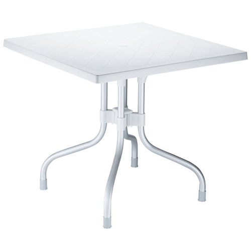 COMPAMIA  Forza 31" Square Folding Patio Dining Table In Silver In Gray