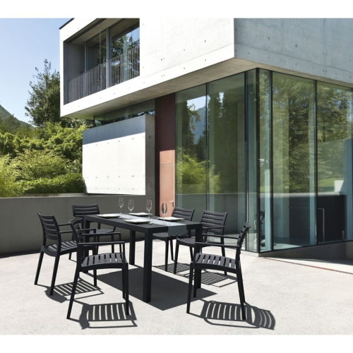 Compamia Ares 55" Resin Patio Dining Table in Black