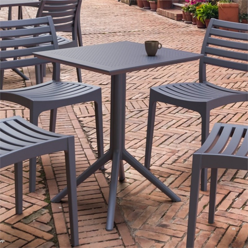 Sky 24 inch Square Folding Table in Dark Gray finish