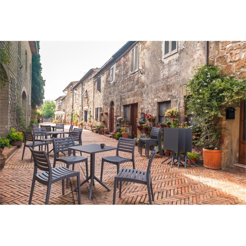 Sky 24 inch Square Folding Table in Dark Gray finish