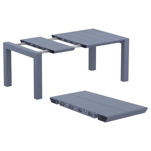 Compamia Vegas 55" Extendable Patio Dining Table in Dark Gray