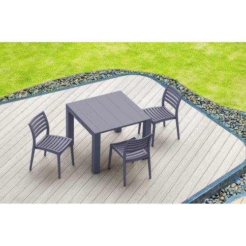 Compamia Vegas 55" Extendable Patio Dining Table in Dark Gray