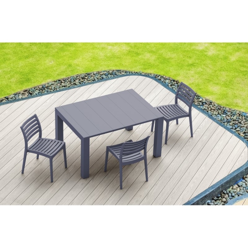Compamia Vegas 55" Extendable Patio Dining Table in Dark Gray