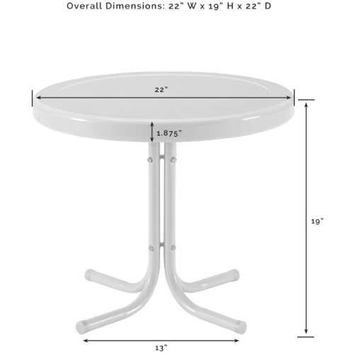 Pemberly Row Retro Metal Patio End Table in Tangerine