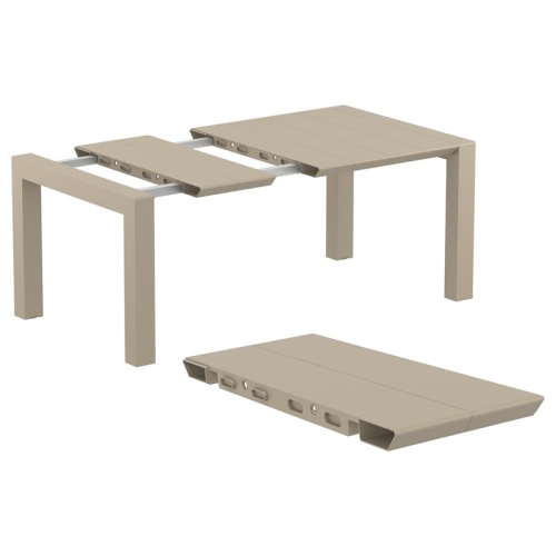 Compamia Vegas 55" Extendable Patio Dining Table in Taupe
