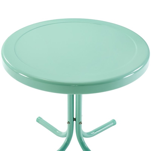Crosley Retro Metal Patio End Table in Aqua
