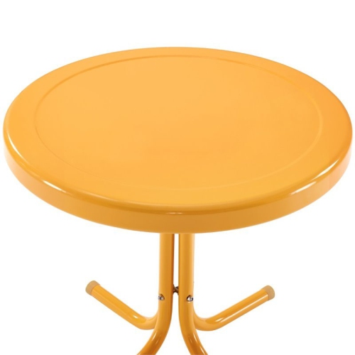 Crosley Retro Metal Patio End Table in Tangerine