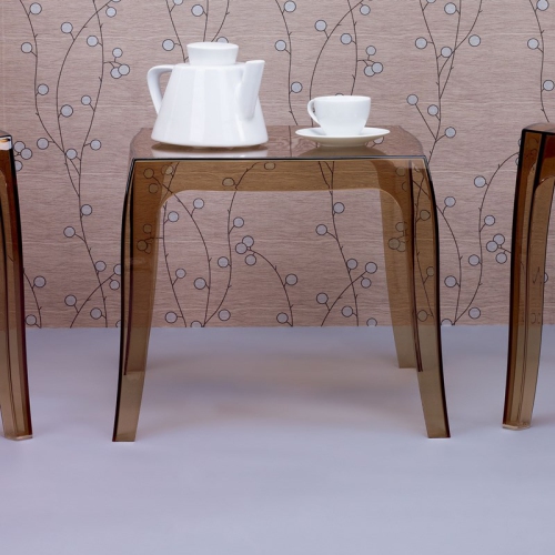 Compamia Queen Polycarbonate Patio Side Table in Transparent Amber