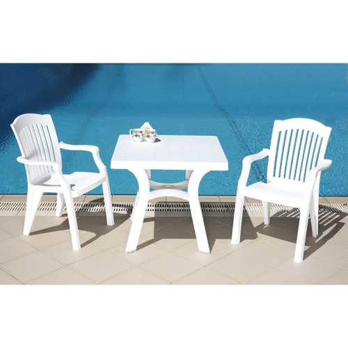 Compamia Viva 31" Resin Square Patio Dining Table in White