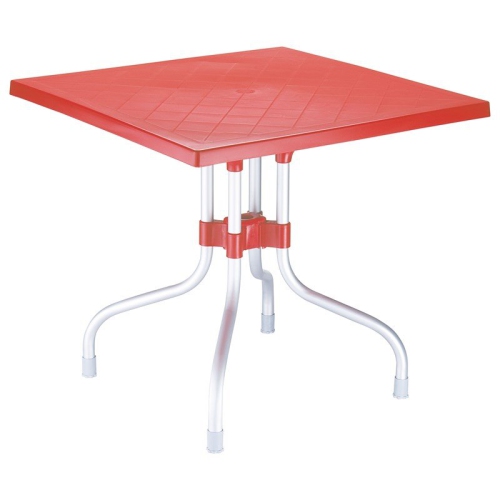 COMPAMIA  Forza 31" Square Folding Patio Dining Table In Red