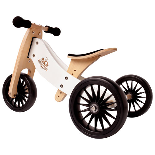 Kinderfeets Tiny Tot Plus 2-in-1 Kids Balance Trike/Bike - White