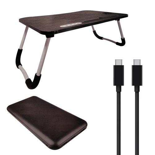 TECH THEORY  - Laptop Accessory Kit, Stand With USB Ports, 10000Mah Charging Bank And Type-C Cable In Black