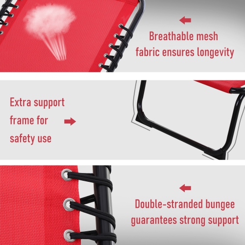 Outsunny Outdoor Folding Lounge Chair, 4-Level Adjustable Chaise Lounge with Headrest, Tanning Chair Beach Bed Reclining Lounger Cot for Camping,