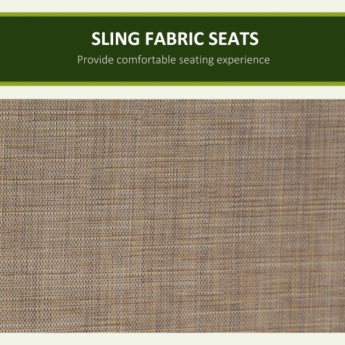 Outsunny 3 Person Porch Swing Outdoor Swing Chair with High Back Design, Side Pouches and Adjustable Canopy, Brown