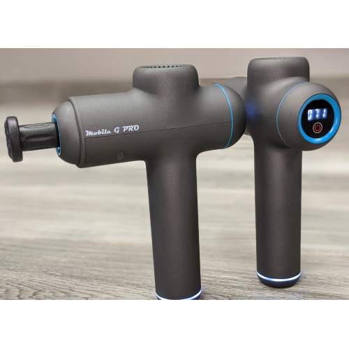 Mobile G PRO Massage Gun COBALT BLUE - Extra Quiet - Extra Power - Durable Grip - 8 Hours Standby - Premium Percussion Massage Gun with 6 Speed Levels & 4 Massage Heads