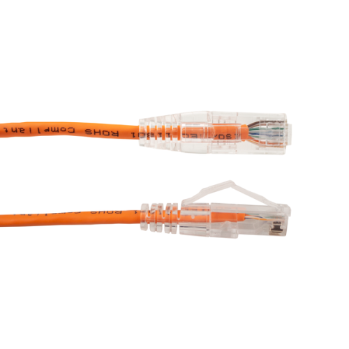 Vertical Cable CAT6A Slim Snagless Patch Cable - 0.3-meter - Orange