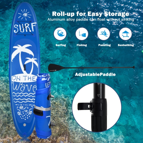 Goplus 10' Inflatable Stand Up Paddle Board W/Carry Bag Adjustable Paddle Adult Youth