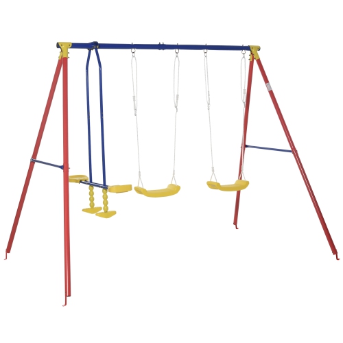 Outsunny Metal Swing Set With 2 Seats, Outdoor Metal Swing Set Canada