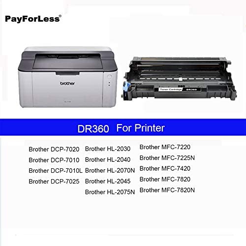PayForLess® Compatible Brother DR360 DR-360 Drum Unit For Brother DCP-7030 Brother DCP-7040 Brother MFC-7440N Brother