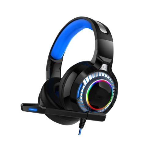 JEDEL  Gaming Headset for PC And Consoles (Ps4 Xbox), Ultra Led Light Soft Memory Headset w Noise Canceling Mic, Over-Ear Gaming Headphone, Ps4 Xbox