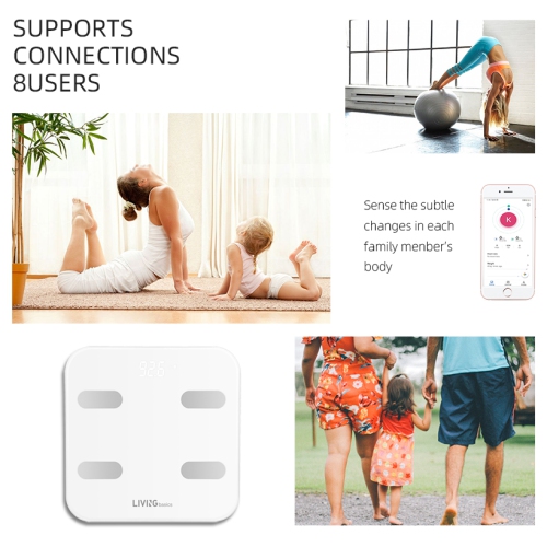 Pèse-personne numérique sans fil avec analyseur d’adiposité intelligent Bluetooth Body Fat Scale