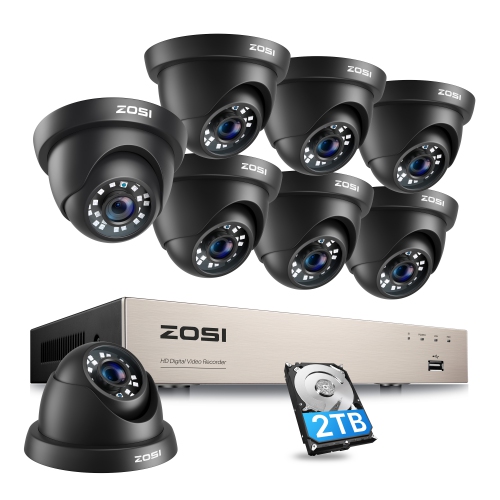 ZOSI 8CH Wired CCTV Home Security Camera System, H.265+ 5MP Lite DVR