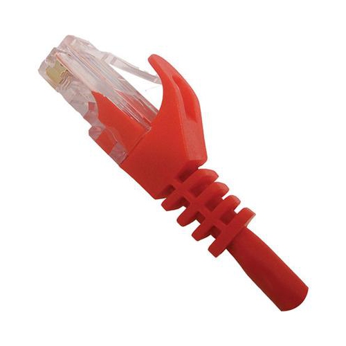 Vertical Cable Cat5e Patch Cable with Boot and Protector - 0.9-meter - Red