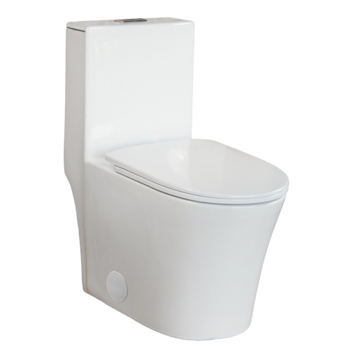 Agua Canada - TULUM - One Piece High Efficiency White Toilet - CSA, CUPC & Watersense Certification.