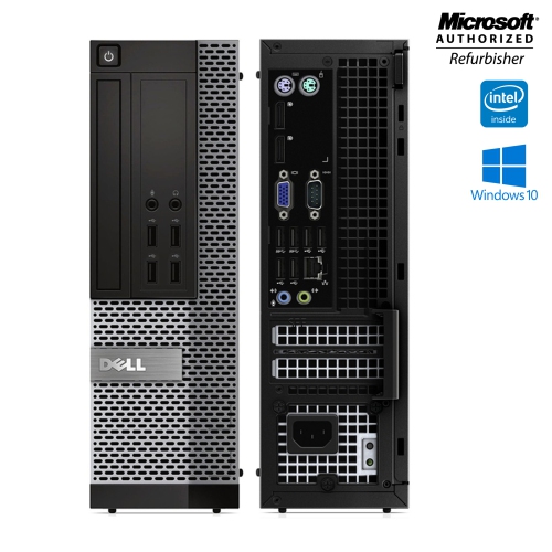 Refurbished - Dell OptiPlex 7020 SFF Desktop Computer with Dual (2) 24" Monitor - Intel Core i5-4570 Processor 3.20 GHz 8GB RAM New 256GB SSD Windows