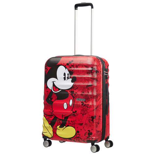 American Tourister Disney Wavebreaker 25" Hard Side Luggage - Red/Mickey Mouse