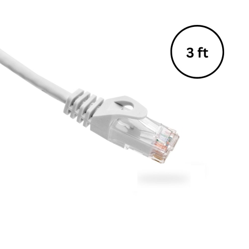 Vertical Cable Cat6 Patch Cable with Boot and Protector - 0.9-meter - White