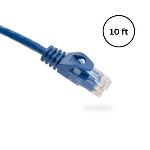Vertical Cable Cat6 Patch Cable with Boot and Protector - 3-meter - Blue