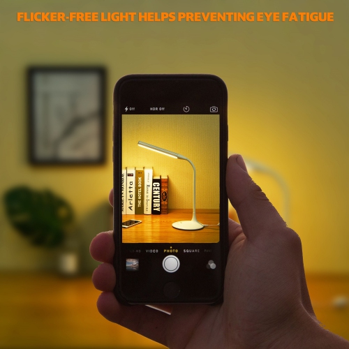 DAC Ergonomic 15" LED Desktop Lamp With 3 Brightness Modes, White