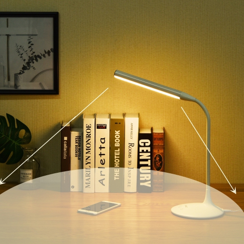 DAC Ergonomic 15" LED Desktop Lamp With 3 Brightness Modes, White