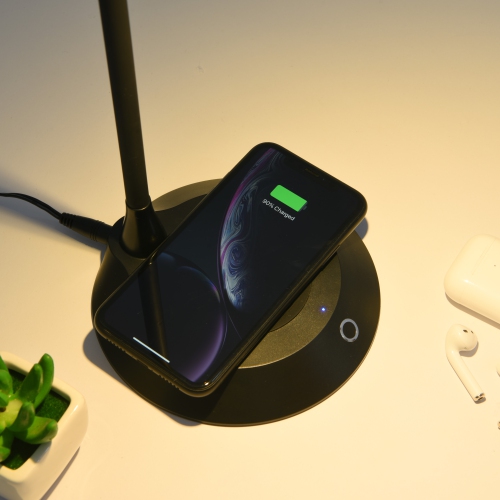 DAC Ergonomics LED Desk Lamp with Wireless Charger, Black