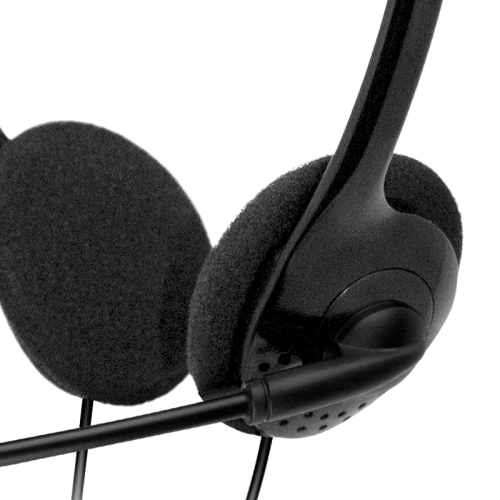 Klipxtreme Headset Sekual Stereo USB with Boom Mic Omnidirectional Inline Vol Control - Black