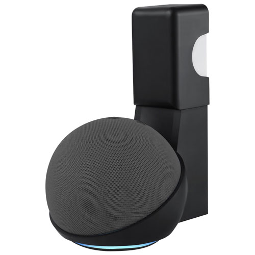 Wasserstein AC Outlet Mount for Echo Dot Smart Speaker - Black