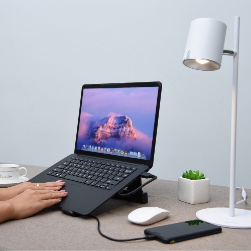 DAC MP-220 Non-Skid Laptop Stand With 4-Port USB 3.0 Hub, Black