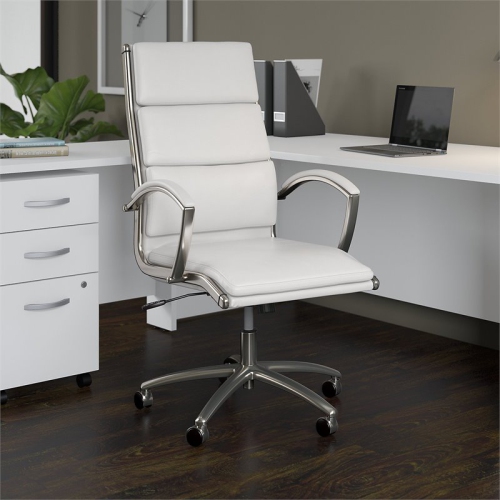Studio C High Back Leather Executive Office Chair in White
