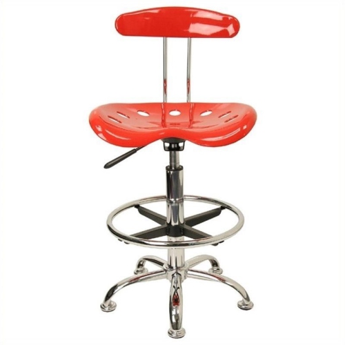 SCRANTON & CO  Drafting Chair In And Chrome In Red