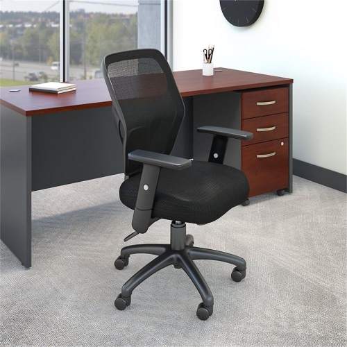 Accord Mesh Back Office Chair on Casters in Black - Fabric