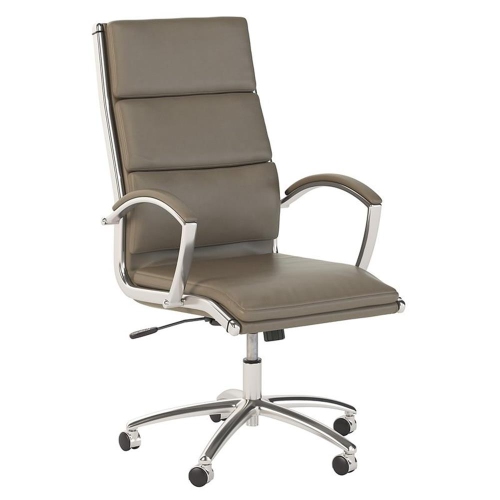 Modelo High Back Leather Executive Office Chair in Washed Gray Leather