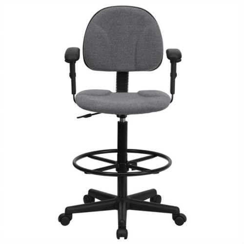 Scranton & Co Patterned Ergonomic Drafting Chair with Arms in Gray