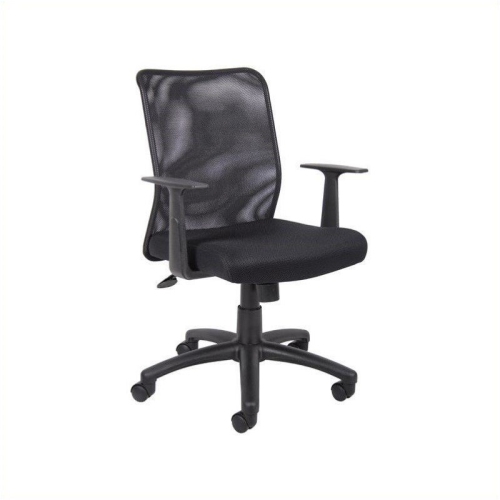 SCRANTON & CO  Contemporary Fabric Task Office Chair With T-Arms In In Black