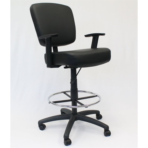 Boss Office – Tabouret de dessinateur pivotant en similicuir noir Tough to Task