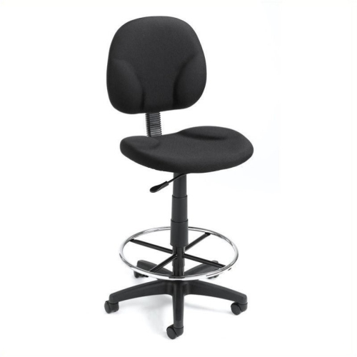 Scranton & Co 26.5'' Fabric Adjustable Seat Drafting Stool in Black