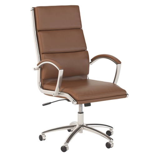 Studio C High Back Leather Executive Office Chair in Saddle Leather